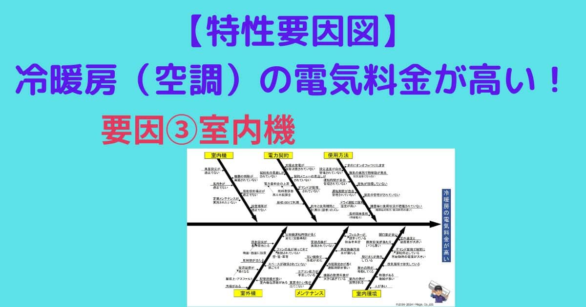 特性要因図　空調機の電気料金が高い③