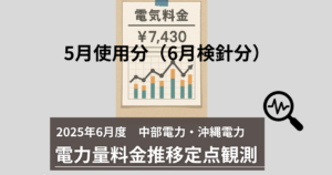 2025年6月度電力量料金推移
