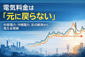 定点観測　中部電力・沖縄電力　電力量料金